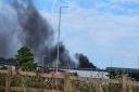 Thick black smoke has been seen above Ipswich