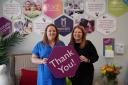 Liz Baldwin, of St Elizabeth Hospice and Sharon Binns of George Baker Shipping