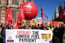 A protest against the move to cut the winter fuel payment in London last month