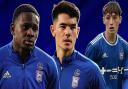 (L-R) Tyreece Simpson, Elkan Baggot and Cameron Humphreys are three young players whom Mark Heath would like to see play for Ipswich Town before the end of the season