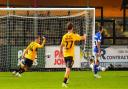 Ipswich keeper Vaclav Hladky is beaten as Cambridge United score.