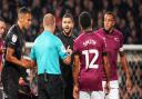 Sam Morsy looks unimpressed after receiving a booking which will keep him out of Tuesday\'s game with Port Vale