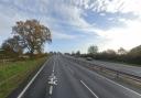 A woman was hit by a car on the A14 outside Ipswich