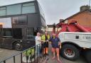 The Duke pub donates a double-decker to Ipswich Bus Shelter.