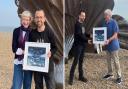 The original artwork was presented to the delighted winners on Aldeburgh beach.