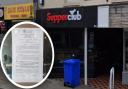 Supper Club has been forced to close by Suffolk Police who have placed a notice in the window