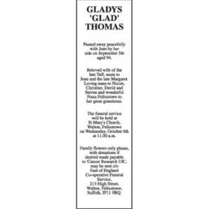 GLADYS GLAD THOMAS