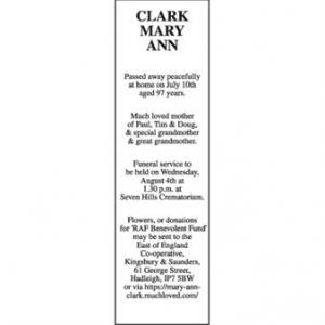 MARY ANN CLARK