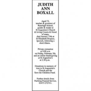 Judith Ann Boxall