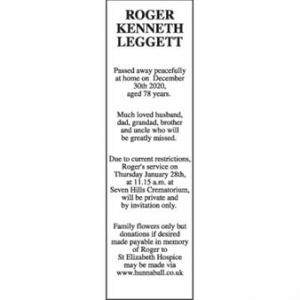 ROGER KENNETH LEGGETT