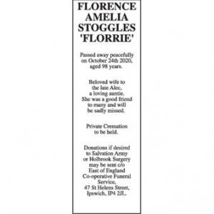 FLORENCE AMELIA STOGGLES FLORRIE