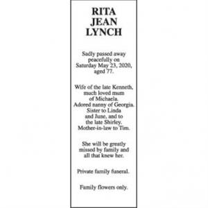 RITA JEAN LYNCH