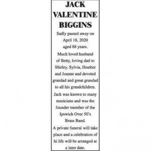 JACK VALENTINE BIGGINS