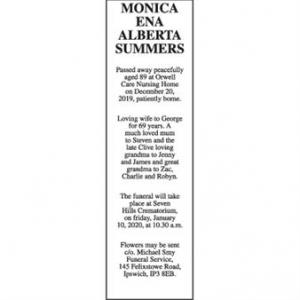 MONICA ENA ALBERTA SUMMERS