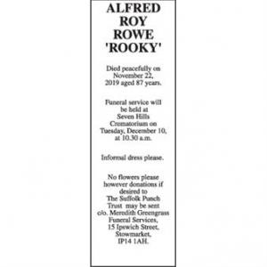 ALFRED ROY ROWE ROOKY