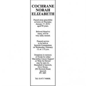 NORAH ELIZABETH COCHRANE