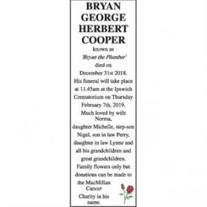 BRYAN GEORGE HERBERT COOPER