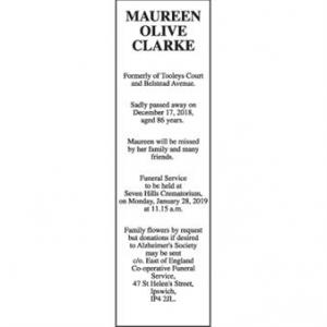 MAUREEN OLIVE CLARKE