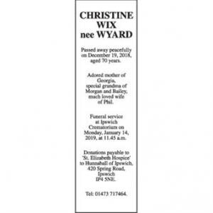 CHRISTINE WIX nee WYARD