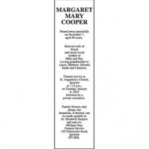 MARGARET MARY COOPER