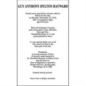 GUY ANTHONY HYLTON HAYWARD