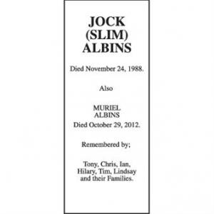 JOCK (SLIM) ALBINS