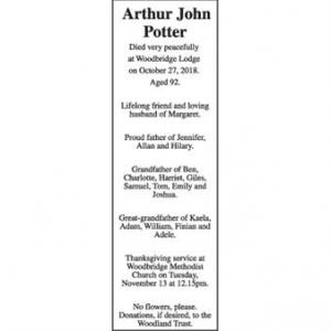 arthur john potter