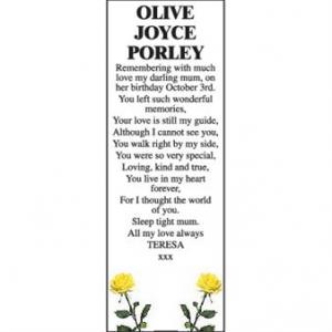 OLIVE JOYCE PORLEY