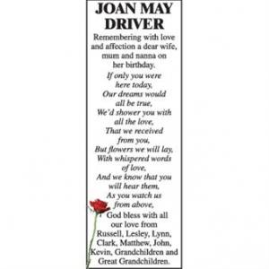 JOAN MAY DRIVER