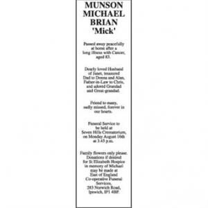 MICHAEL BRIAN MICK MUNSON