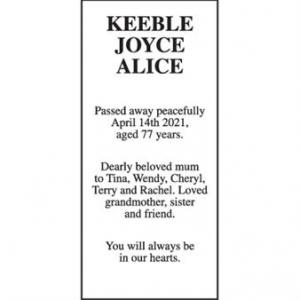 JOYCE ALICE KEEBLE