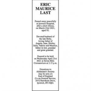 ERIC MAURICE LAST