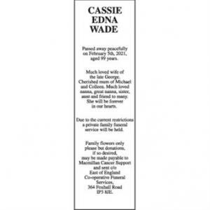 Cassie Edna Wade