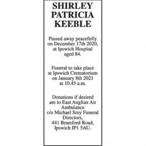 SHIRLEY PATRICIA KEEBLE