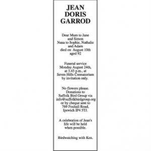 JEAN DORIS GARROD