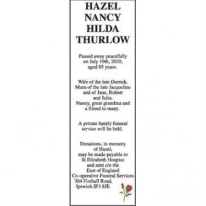 HAZEL NANCY HILDA THURLOW