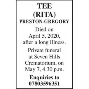 TEE (RITA) PRESTON-GREGORY