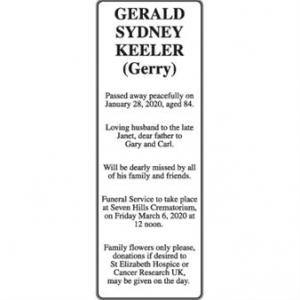 Gerald Sydney Keeler (Gerry)