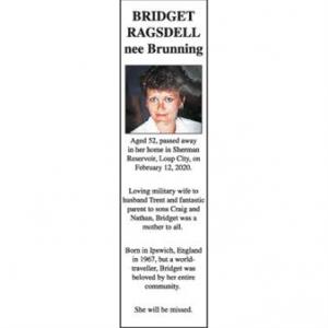 Bridget Ragsdell nee Brunning