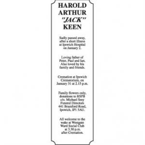 HAROLD ARTHUR "JACK" KEEN