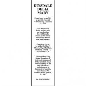 DELIA MARY DINSDALE