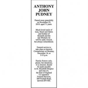 ANTHONY JOHN PUDNEY