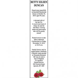 BETTY EILEEN DUNCAN