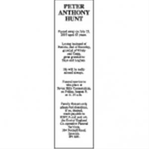 PETER ANTHONY HUNT