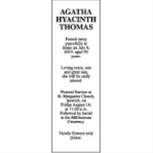 AGATHA HYACINTH THOMAS