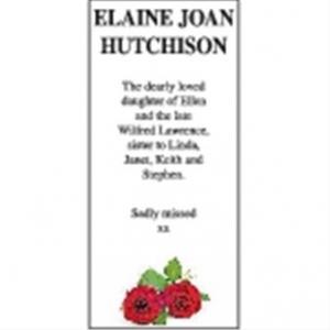 ELAINE JOAN HUTCHISON