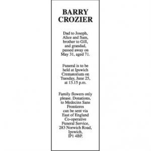 BARRY CROZIER