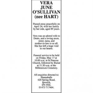 Vera June OSullivan (nee Hart)