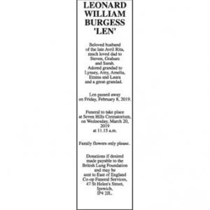 LEONARD WILLIAM BURGESS LEN