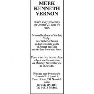 KENNETH VERNON MEEK